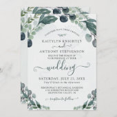 Waterverf Eucalyptus Greenery Wedding Kaart (Voorkant / Achterkant)