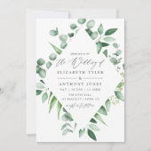 Waterverf Eucalyptus Greenery Wedding Kaart (Voorkant)