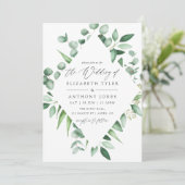 Waterverf Eucalyptus Greenery Wedding Kaart (Staand voorkant)