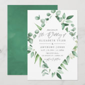Waterverf Eucalyptus Greenery Wedding Kaart (Voorkant / Achterkant)