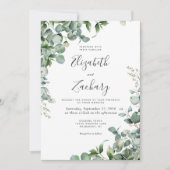 Waterverf Eucalyptus Greenery Wedding Kaart (Voorkant)