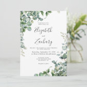Waterverf Eucalyptus Greenery Wedding Kaart (Staand voorkant)
