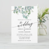 Waterverf Eucalyptus Greenery Wedding Kaart (Staand voorkant)