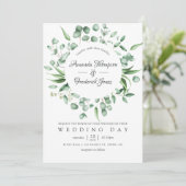 Waterverf Eucalyptus Greenery Wedding Kaart (Staand voorkant)