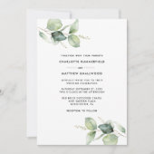 Waterverf Eucalyptus Greenery Wedding Kaart (Voorkant)