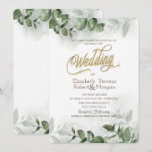 Waterverf Eucalyptus Greenery Wedding Kaart (Voorkant / Achterkant)