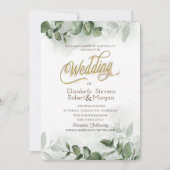 Waterverf Eucalyptus Greenery Wedding Kaart (Voorkant)