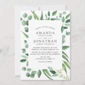 Waterverf Eucalyptus Greenery Wedding Kaart (Voorkant)