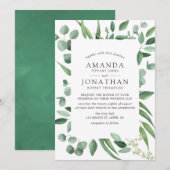Waterverf Eucalyptus Greenery Wedding Kaart (Voorkant / Achterkant)