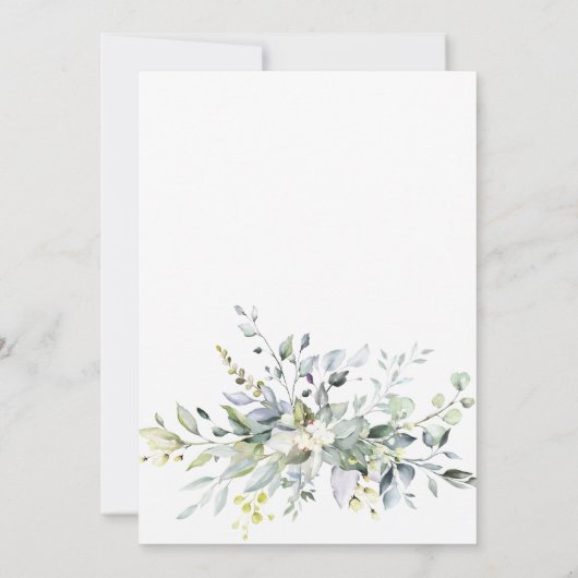 Waterverf Eucalyptus Greenery Wedding Kaart (Achterkant)
