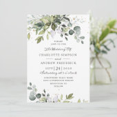 Waterverf Eucalyptus Greenery Wedding Kaart (Staand voorkant)