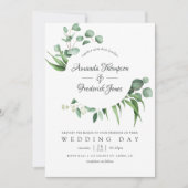 Waterverf Eucalyptus Greenery Wedding Kaart (Voorkant)