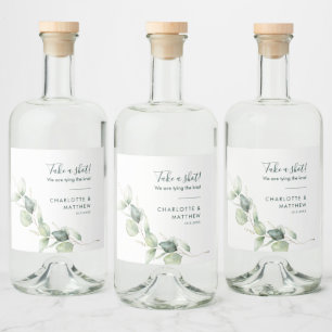 Waterverf Eucalyptus Greenery Wedding Likeurfles Etiket