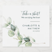 Waterverf Eucalyptus Greenery Wedding Likeurfles Etiket (Enkel label)