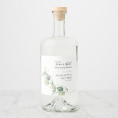 Waterverf Eucalyptus Greenery Wedding Likeurfles Etiket (Voorkant)