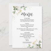 Waterverf Eucalyptus Greenery Wedding Menu Kaart (Voorkant)