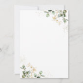 Waterverf Eucalyptus Greenery Wedding Menu Kaart (Achterkant)