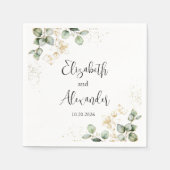 Waterverf Eucalyptus Greenery Wedding Napkins Servet (Voorkant)