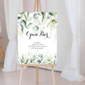 Waterverf Eucalyptus Greenery Wedding Open Bar Poster
