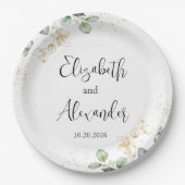 Waterverf Eucalyptus Greenery Wedding Paper Bord (Voorkant)