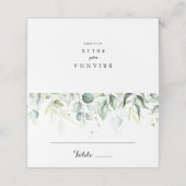 Waterverf Eucalyptus Greenery Wedding Plaatskaartje (Buitenkant ongevouwen)