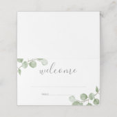 Waterverf Eucalyptus Greenery Wedding Place Card Plaatskaartje (Buitenkant ongevouwen)