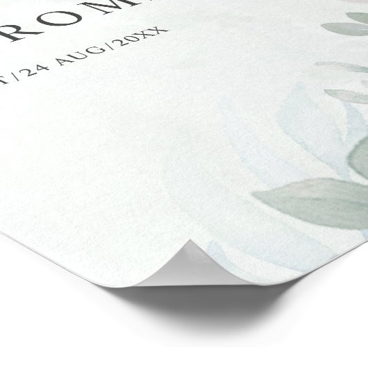 Waterverf Eucalyptus Greenery Wedding Poster (Hoek)