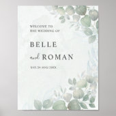Waterverf Eucalyptus Greenery Wedding Poster (Voorkant)