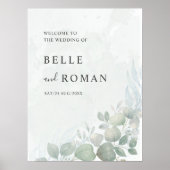 Waterverf Eucalyptus Greenery Wedding Poster (Voorkant)