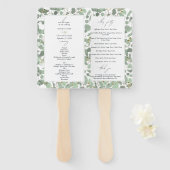 Waterverf Eucalyptus Greenery Wedding Programme Handwaaier (Voorkant en achterkant)