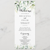 Waterverf Eucalyptus Greenery Wedding Programme Programmakaart (Voorkant)