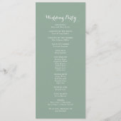 Waterverf Eucalyptus Greenery Wedding Programme Programmakaart (Achterkant)