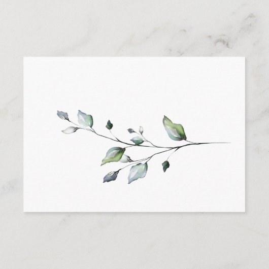 Waterverf Eucalyptus Greenery Wedding Reception Informatiekaartje (Achterkant)