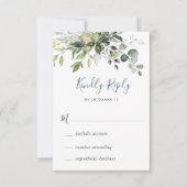 Waterverf Eucalyptus Greenery Wedding RSVP Kaart (Voorkant)