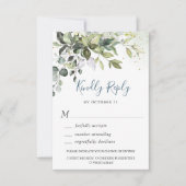 Waterverf Eucalyptus Greenery Wedding RSVP Kaart (Voorkant)