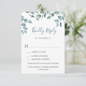 Waterverf Eucalyptus Greenery Wedding RSVP Kaart (Staand voorkant)