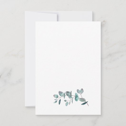 Waterverf Eucalyptus Greenery Wedding RSVP Kaart (Achterkant)