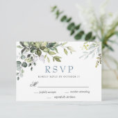 Waterverf Eucalyptus Greenery Wedding RSVP Kaart (Staand voorkant)