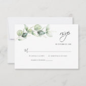 Waterverf Eucalyptus Greenery Wedding RSVP Kaart Notitiekaartje (Voorkant)
