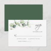 Waterverf Eucalyptus Greenery Wedding RSVP Kaart Notitiekaartje (Voorkant / Achterkant)