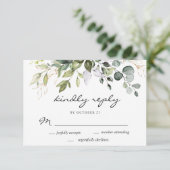 Waterverf Eucalyptus Greenery Wedding RSVP Kaartje (Staand voorkant)