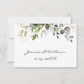 Waterverf Eucalyptus Greenery Wedding RSVP Kaartje (Achterkant)