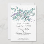 Waterverf Eucalyptus Greenery Wedding Save The Date (Voorkant)