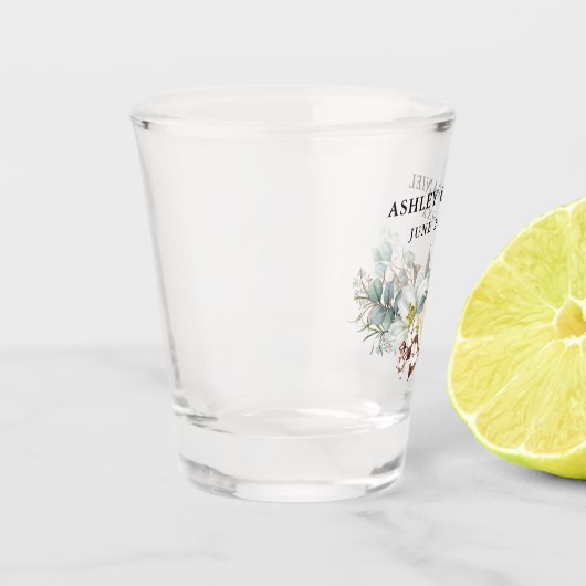 Waterverf Eucalyptus Greenery Wedding Shot Glas (Links)