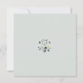 Waterverf Eucalyptus Greenery Wedding Square Kaart (Achterkant)