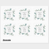 Waterverf Eucalyptus Greenery Wedding Vierkante Sticker (Vel)