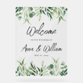 Waterverf Eucalyptus Greenery Wedding Welkom Acryl Bord (Voorkant)