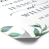 Waterverf Eucalyptus Greenery Wedding Welkom Poster (Hoek)