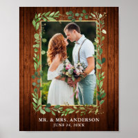 Waterverf Eucalyptus Greenery Wood Gold Foto