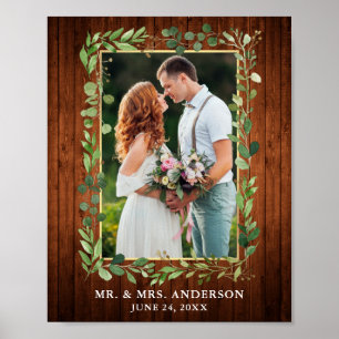 Waterverf Eucalyptus Greenery Wood Gold Foto Poster